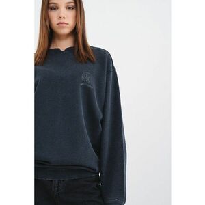 Bluza de trening relaxed fit cu aspect uzat - Gri carbune imagine
