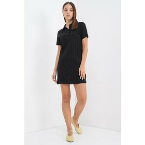 Rochie-tricou polo mini - Negru imagine
