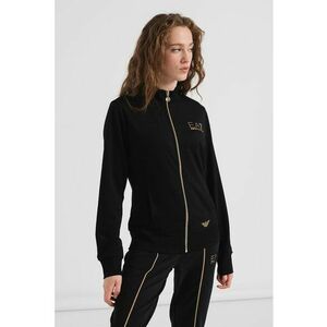 Bluza sport cu fermoar si buzunare laterale - Negru imagine