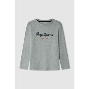 Bluza din bumbac cu imprimeu logo - Albastru inchis/Gri melange imagine