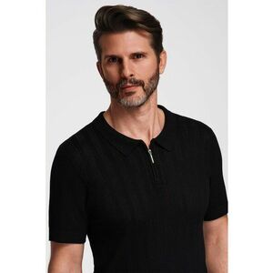 Tricou uni cu fenat cu fermoar - Negru imagine