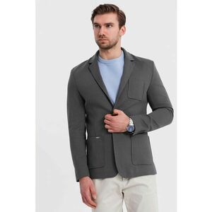 Sacou slim-fit cu buzunar pe piept imagine