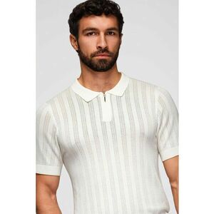 Tricou uni cu fenat cu fermoar - Alb imagine