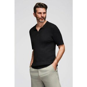 Tricou polo striat - Negru imagine