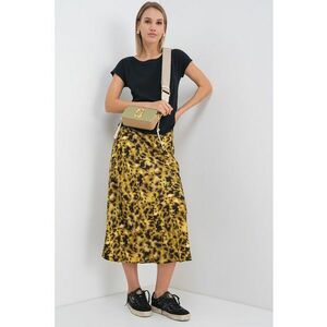 Fusta cu animal print - Negru/Galben mustar imagine