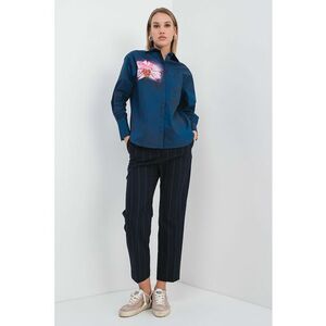 Camasa regular fit cu imprimeu floral - Roz/Bleumarin imagine
