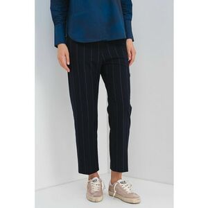 Pantaloni cu talie inalta si dungi - Albastru ultramarin imagine