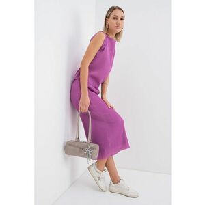 Bluza fara maneci cu aspect plisat Leslie - Roz deschis imagine