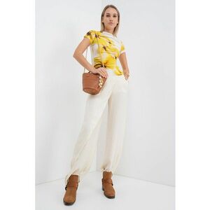 Bluza cu model floral Panfilo - Galben sofran/Alb murdar imagine