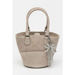 Geanta bucket din piele intoarsa cu talisman cu cristal - Grej imagine