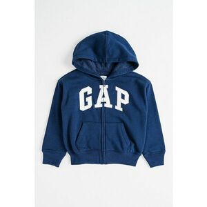 Hanorac din amestec de bumbac cu logo si fermoar - Alb/Albastru inchis imagine