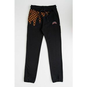 Pantaloni de trneing cu snur in talie - Negru/Maro imagine