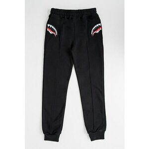 Pantaloni de trening cu aplicatii grafice - Negru imagine