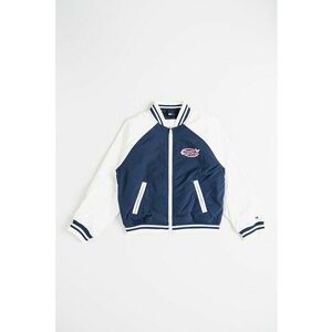 Jacheta bomber cu maneci contrastante - Alb/Bleumarin imagine
