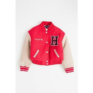 Jacheta bomber din amestec de lana cu buzunare laterale - Rosu/Maro camel imagine