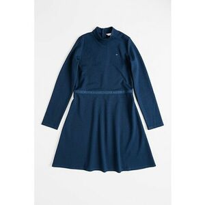 Rochie evazata cu guler mediu - Bleumarin imagine