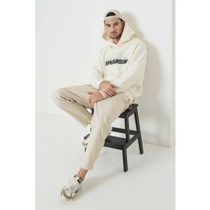 Hanorac de bumbac cu logo brodat - Alb imagine