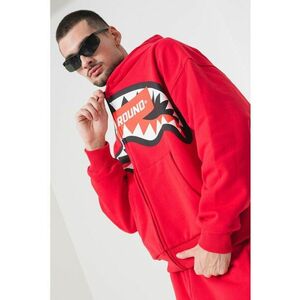 Hanorac de bumbac cu model grafic - Rosu imagine