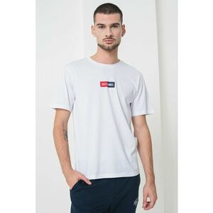 Tricou din bumbac cu decolteu la baza gatului si logo - Rosu/Negru stins/Alb optic imagine