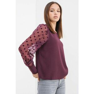 Bluza cu maneci semitransparente Alva - Violet tyrian imagine