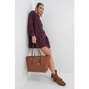 Rochie-camasa din reiat Cleo - Violet tyrian imagine