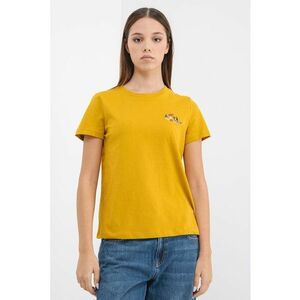 Tricou de bumbac organic cu detaliu brodat Francis - Galben sofran imagine