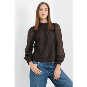 Bluza cu maneci bufante - Maro inchis imagine