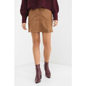 Fusta mini cu model uni - Maro inchis imagine