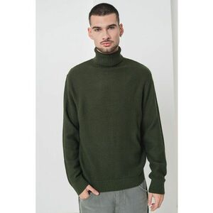 Pulover cu guler inalt si model uni - Verde aquamarin imagine