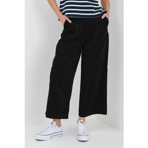Pantaloni crop evazati cu buzunare laterale - Negru imagine