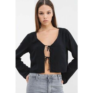 Bluza cu prinderi frontale - Negru imagine