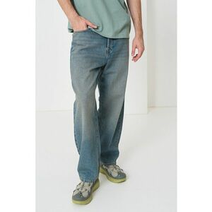 Blugi relaxed fit cu aspect decolorat - Albastru prafuit imagine