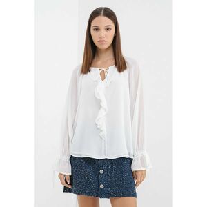 Bluza cu garnituri cu volane - Alb murdar imagine