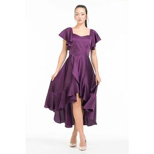 Rochie cu volane - Violet imagine