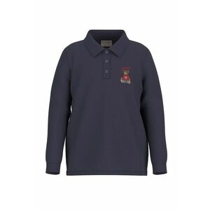 Bluza polo cu broderie logo - Albastru prafuit imagine