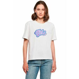 Tricou lejer cu imprimeu text - Alb imagine