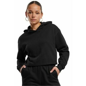 Hanorac crop cu maneci cazute - Negru imagine