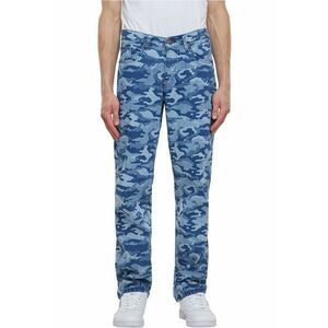 Blugi ampli cu imprimeu camuflaj - Albastru imagine