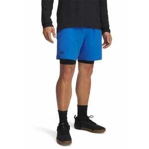 Pantaloni scurti cu model 2-in-1 pentru fitness Vanish - Albastru royal/Albastru imagine