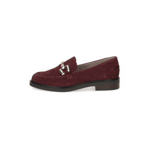 Pantofi loafer de piele cu detaliu metalic - Auriu/Rosu inchis imagine