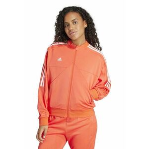 Bluza de trening cu fermoar si buzunare oblice - Alb/Portocaliu mandarina imagine