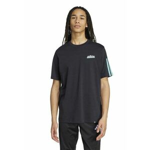 Tricou lejer cu imprimeu logo pe piept - Negru/Turcoaz imagine