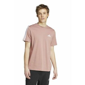 Tricou din bumbac cu decolteu la baza gatului - Alb/Roz prafuit imagine