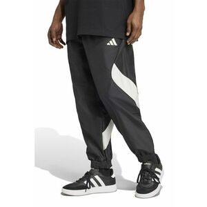Pantaloni de trening cu model colorblock si snur de ajustare - Alb/Negru imagine