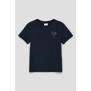 Tricou lejer de bumbac - Portocaliu/Bleumarin imagine