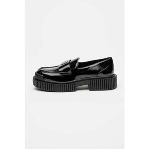Pantofi loafer cu placuta logo - Negru imagine