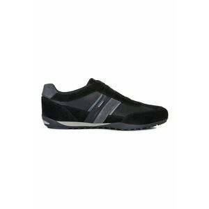 Pantofi sport de piele ecologica si piele intoarsa - Negru imagine