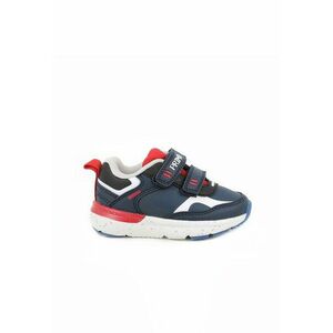 Pantofi sport cu velcro si logo - Rosu/Bleumarin imagine