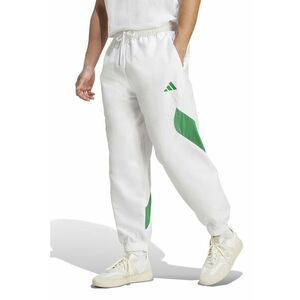 Pantaloni de trening cu model colorblock si snur de ajustare - Verde/Alb optic imagine