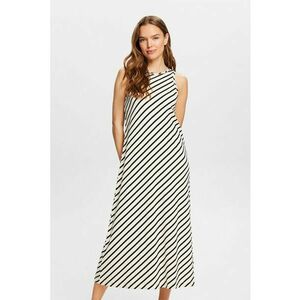 Rochie midi cu model in dungi - Negru/Alb murdar imagine
